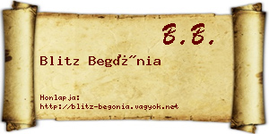 Blitz Begónia névjegykártya